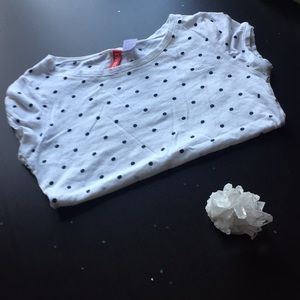 White T-Shirt with black polka dots